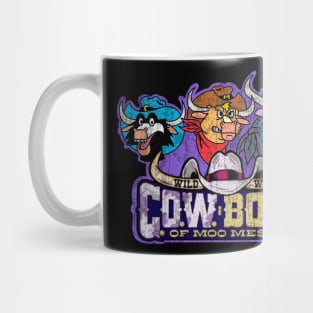 Retro Cartoon Cows and Cowboys Mug